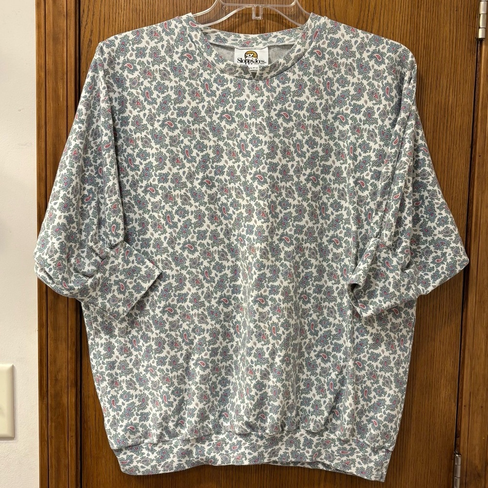 Vintage Sloppy Joes dolman sleeve paisley shirt, xl